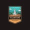 Emblem patch logo illustration of Old Faithful Yellowstone National Park