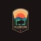 Emblem patch logo illustration of Yellowstone National Park