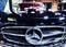 Emblem and radiator grill of black Retro Mercedes Benz SL