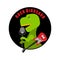Emblem of rock dinosaur. Logo for old fans of rock music. T-Rex