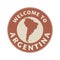 Emblem or stamp with text Welcome to Argentina