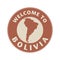 Emblem or stamp with text Welcome to Bolivia