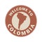 Emblem or stamp with text Welcome to Colombia