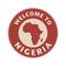 Emblem or stamp with text Welcome to Nigeria