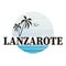 Emblem text Lanzarote, Canary island vector illustration.