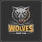 The emblem with wolf for a sport team.