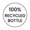 Emblem written 100 percent recycled bottle