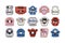 Emblems and badges set of campus baseball tournament