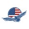 Emblems with eagles and usa flags. Design element for poster, emblem, sign, logo, label