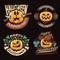 Emblems with Halloween pumpkin
