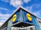 Emblems or signs of Lidl supermarket. Lidl is a German international discount retailer chain