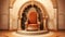 Embodying Royalty: Stone Room with an Illustration of a Majestic Royal Throne, Generative AI