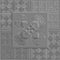 Emboss greek 3d seamless pattern. Square frame. Embossed grey relief background. Greek key meanders surface floral ornament.