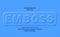 Emboss and neomorphism text, minimal modern blue color. editable font effect