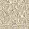 Emboss textured greek 3d seamless pattern. Embossed relief light background. Greek key meanders surface geometric ornament.