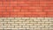 Embossed brickwork from decorative material