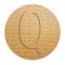 Embossed cardboard letter Q, 3 d illustration , circle shape eco friendly alphabet