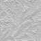 Embossed leafy white 3d seamless pattern. Beautiful floral relief background. Repeat textured white vector backdrop. Surface