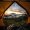 Embrace breathtaking wilderness you wake up inside your cozy tourist tent, greeted an awe-inspiring mountain landscape