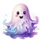 Embrace the cuteness of Halloween with adorable ghost sublimation clipart in charming watercolor, adding a playful and whimsical