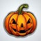 Embrace the Halloween vibes with this cute pumpkin sticker. AI Generated