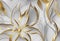 Embrace Luxury with a White Gold Foil Matte Vector Background and Metallic Gold Ornament.