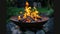 Embrace the night's warmth! Firepit glowing a beacon of comfort. Dive into the cozy evening ambiance. Share the