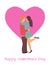 Embracing Couple, Valentine Day, Greeting Vector