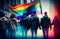 Embracing Equality: Procession and Parade Championing LGBT Rights with Rainbow Flags - Generative AI