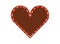 Embroided gingerbread heart with copyspace