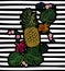 Embroidered exotic yellow pineapple fruit monstera leaves hibiscus flower.