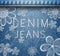 Embroidered flower pattern on denim jean texture