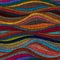 Embroidered wavy seamless pattern. Colorful ornament. Ethnic and