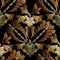 Embroidery baroque vector seamless pattern. Gold floral grunge d