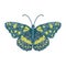 Embroidery butterfly design for clothing. isolated insect vector