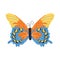 Embroidery butterfly design for clothing. isolated vector