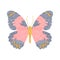 Embroidery butterfly design for clothing. vector. insect