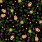 Embroidery child simplified ethnic floral seamless pattern.