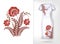 Embroidery colorful trend floral pattern. Vector traditional ornamental flowerspattern on dress mock up. Can be used in