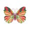 Embroidery colorful tropical butterfly design for clothing.