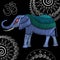 Embroidery elephant fabric design