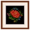 Embroidery, Flower Bouquet Cross Stitch in Mahogany Picture Frame