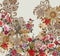 Embroidery flowers garden colors baroque gold