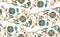Embroidery flowers Seamless pattern Bright embroidered floral print. Design for fabric textile wrapping paper on white background.