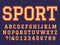 Embroidery font. Sewing alphabet letters, college football team embroidered patch lettering and embroidery letter vector