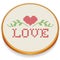 Embroidery, Heart and Love in Cross Stitch