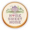 Embroidery Home Sweet Home Cross Stitch, Wood Hoop