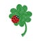 Embroidery ladybug design for clothing. isolated bug vector