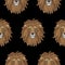 Embroidery Lion Seamless Pattern