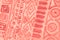 Embroidery Pattern. Coral Weaving Texture. Red Ethnic Background.